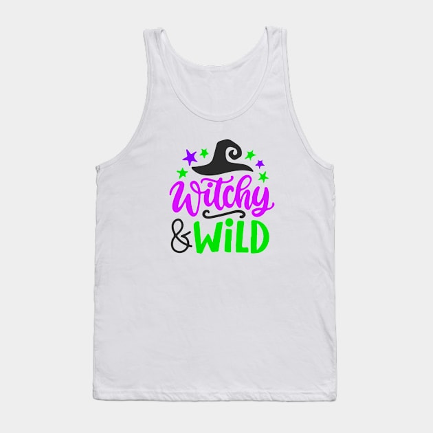 Witchy Wild Halloween Tank Top by igzine